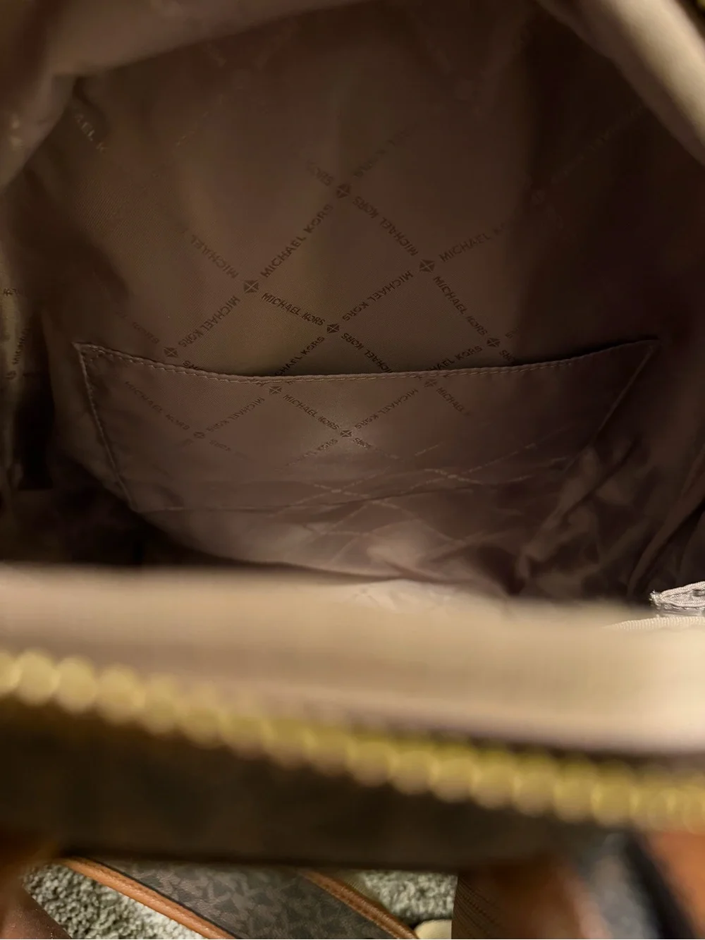 Michael Kors Brown Signature Logo Backpack